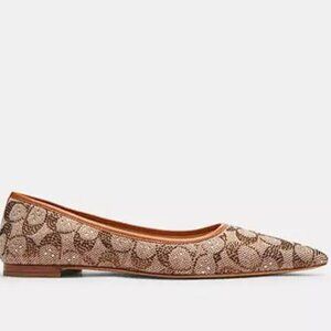 Coach Daphne Crystal Signature Jacquard Flats